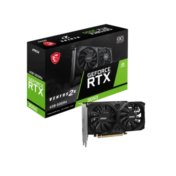 MSI GeForce RTX 3050 VENTUS 2X E 6G OC GDDR6 Graphics Card